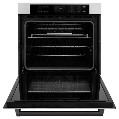 ZLINE 30 in. Autograph Edition Professional True Convection Single Wall Oven with Air Fry and Self Clean in Stainless Steel with Accent Handle (WASZ-30)