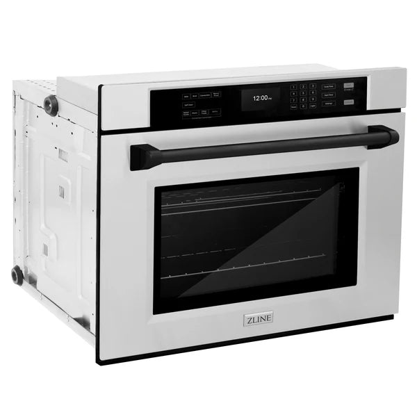 ZLINE 30 in. Autograph Edition Professional True Convection Single Wall Oven with Air Fry and Self Clean in Stainless Steel with Accent Handle (WASZ-30)