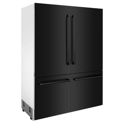 ZLINE 60" 32.2 cu. ft. Built-In 4-Door French Door Refrigerator with Internal Water and Ice Dispenser in Black Stainless Steel (RBIV-BS-60)