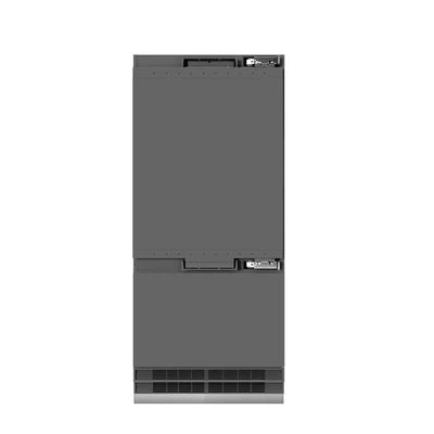 ZLINE 36 in. 19.8 cu. ft. Panel Ready Built-In Bottom Freezer Refrigerator with Water Dispenser and Ice Maker with Graphite Gray Interior (GRBIT-36)