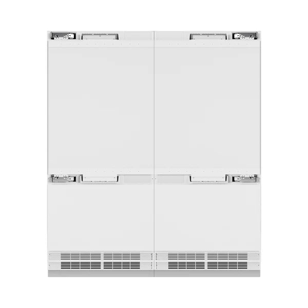 ZLINE 72 in. 39.6 cu. ft. Panel Ready French Door Built-In Bottom Freezer Refrigerator with Water Dispensers and Ice Makers (RBIT-72)