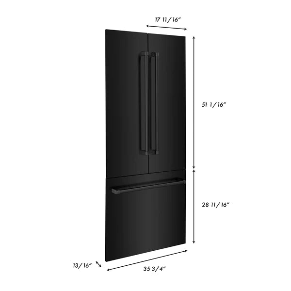 ZLINE 36" Built In Refrigerator Panel in Black Stainless Steel (RPBIV-BS-36)