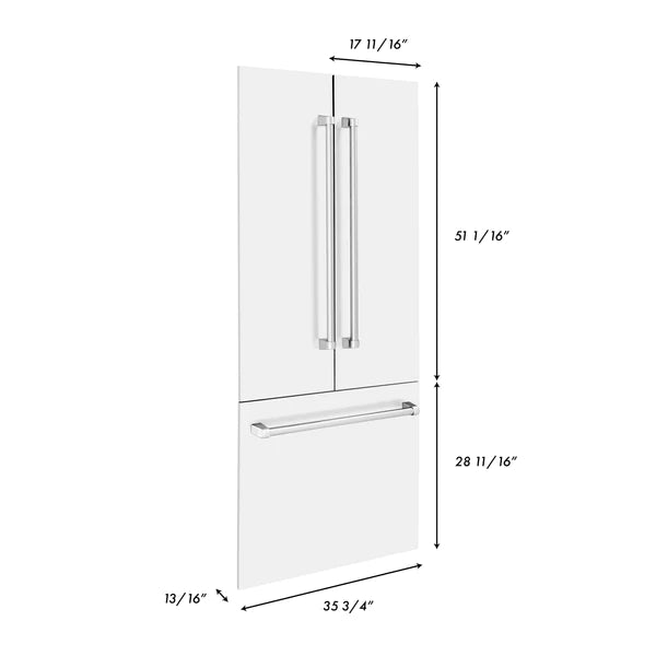 ZLINE 36" Built In Refrigerator Panel in White Matte (RPBIV-WM-36)