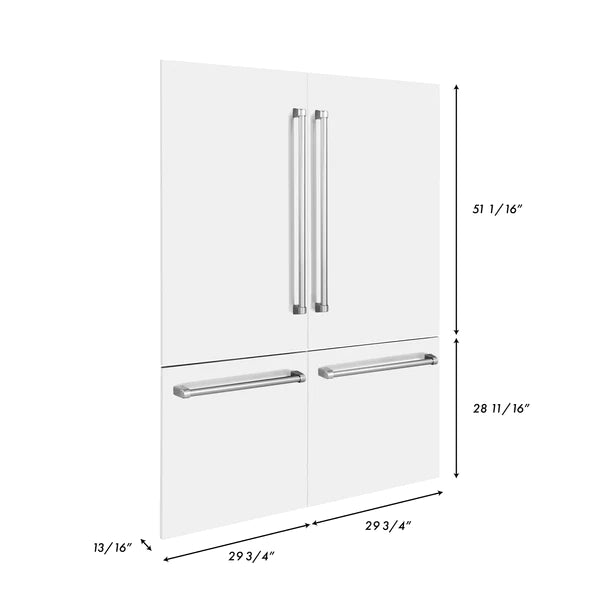 ZLINE 60" Built In Refrigerator Panel in White Matte (RPBIV-WM-60)