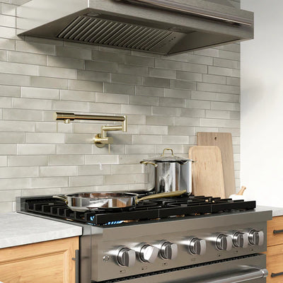 ZLINE 36 in. 5.2 cu. ft. Paramount Dual Fuel Range with 6 Burner DuoPro™ Cooktop and Electric Convection Oven in Stainless Steel (PSDR36)
