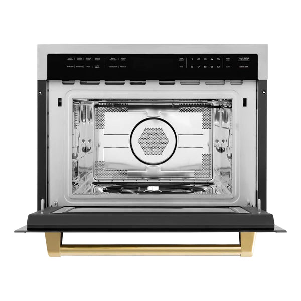 ZLINE Autograph Edition 24" 1.6 cu ft. Built-in Convection Microwave Oven in Stainless Steel with Accents (MWOZ-24)