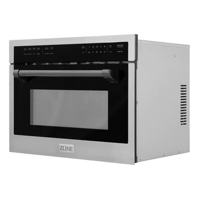 ZLINE Autograph Edition 24" 1.6 cu ft. Built-in Convection Microwave Oven in Stainless Steel with Accents (MWOZ-24)