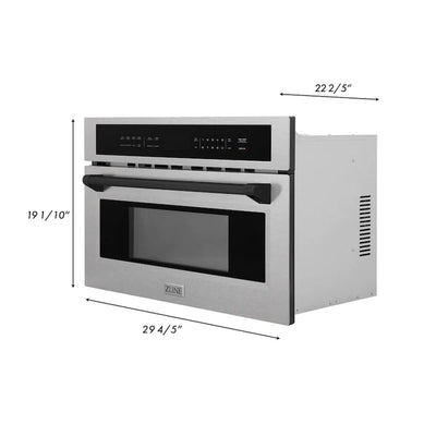 ZLINE Autograph Edition 30” 1.6 cu ft. Built-in Convection Microwave Oven in Fingerprint Resistant Stainless Steel with Accents (MWOZ-30-SS)