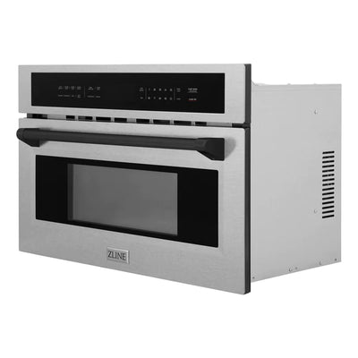 ZLINE Autograph Edition 30” 1.6 cu ft. Built-in Convection Microwave Oven in Fingerprint Resistant Stainless Steel with Accents (MWOZ-30-SS)