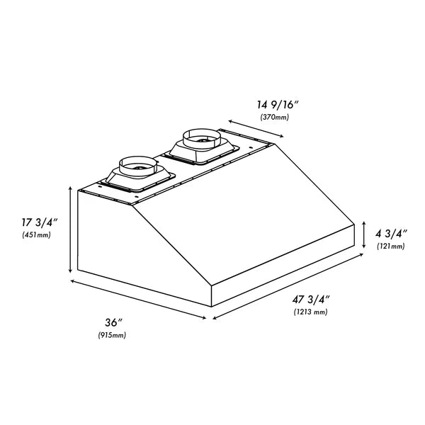 ZLINE 48 in. Under Cabinet Outdoor Grill Hood (GOU1-48)