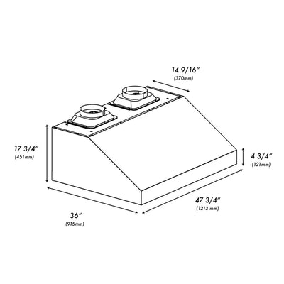 ZLINE 48 in. Under Cabinet Outdoor Grill Hood (GOU1-48)