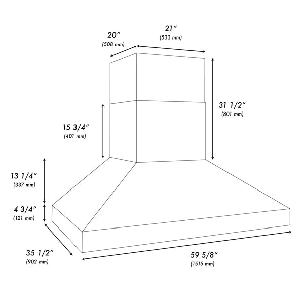 ZLINE 60 in. Wall Mount Outdoor Grill Hood (GOW1-60)