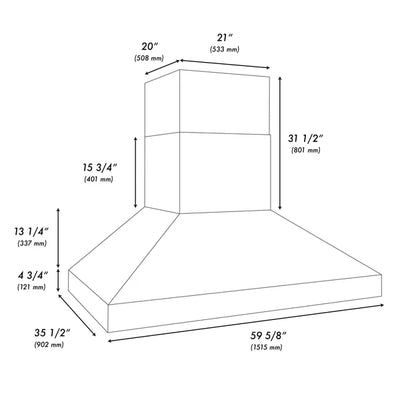 ZLINE 60 in. Wall Mount Outdoor Grill Hood (GOW1-60)
