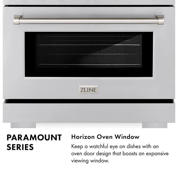ZLINE 36 in. 5.2 cu. ft. Paramount Dual Fuel Range with 6 Burner DuoPro™ Cooktop and Electric Convection Oven in Stainless Steel (PSDR36)