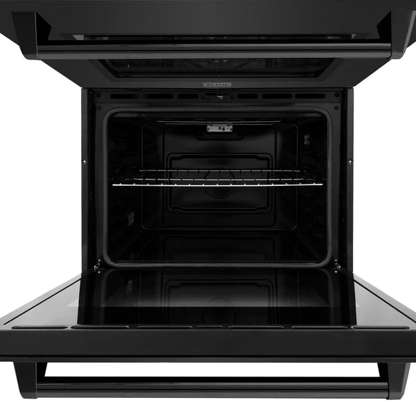 ZLINE 30 in. Professional True Convection Double Wall Oven with Air Fry and Self Clean in Black Stainless Steel (WADB-30)