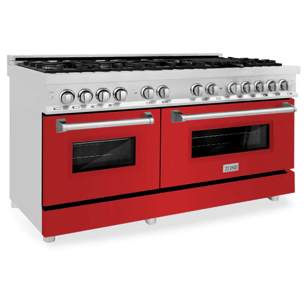 ZLINE 60" 7.4 cu. ft. Dual Fuel Range with Gas Stove and Electric Oven in Stainless Steel (RA60)