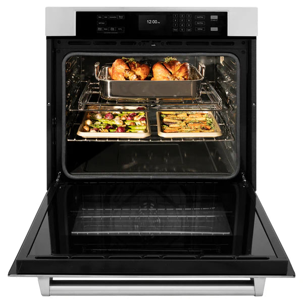 ZLINE 30 in. Professional True Convection Single Wall Oven with Air Fry and Self Clean in Stainless Steel (WAS-30)