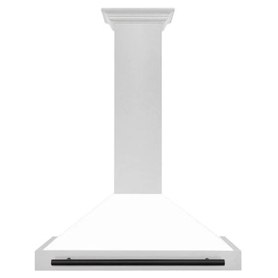 ZLINE 36 in. Autograph Edition in DuraSnow Stainless Steel Range Hood with White Matte Shell and Accented Handle (KB4SNZ-WM36)