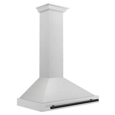 ZLINE 36" Autograph Edition DuraSnow® Stainless Steel Range Hood with DuraSnow® Stainless Steel Shell and Gold Handle