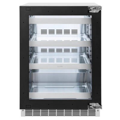 ZLINE 24 In. Touchstone Beverage Fridge with Panel-Ready Glass Door and Polished Handle (RBSPOZ-24)