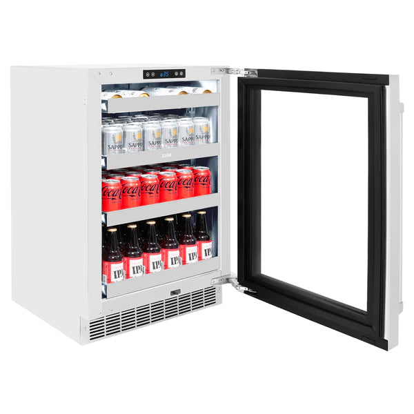 ZLINE 24 Inch Beverage Center with Stainless-Steel Glass Door (RBSO-GS-24)