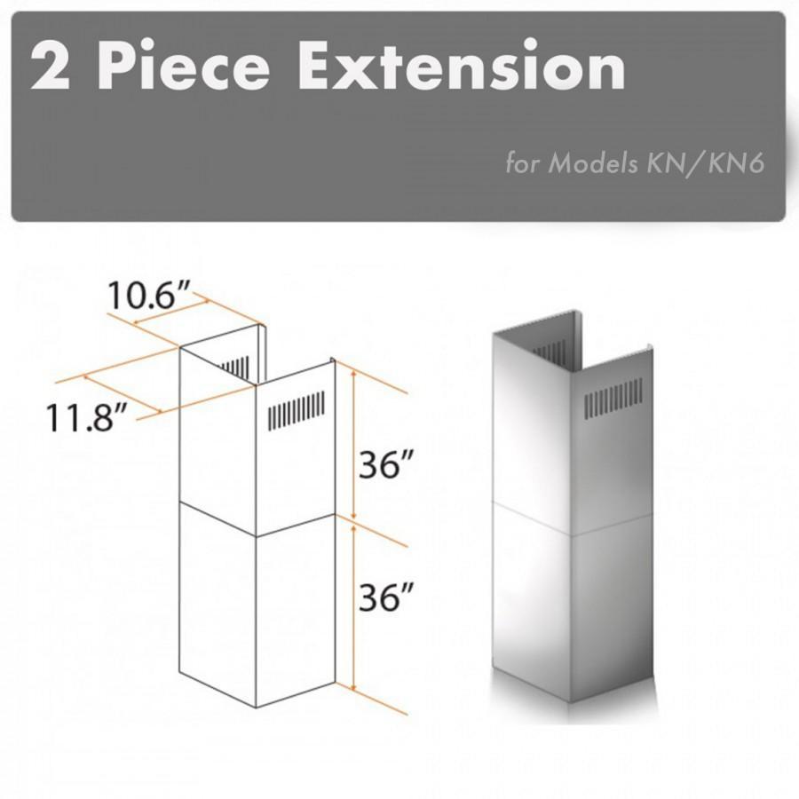 ZLINE 2-36" Chimney Extensions for 10 ft. to 12 ft. Ceilings (2PCEXT-KN)