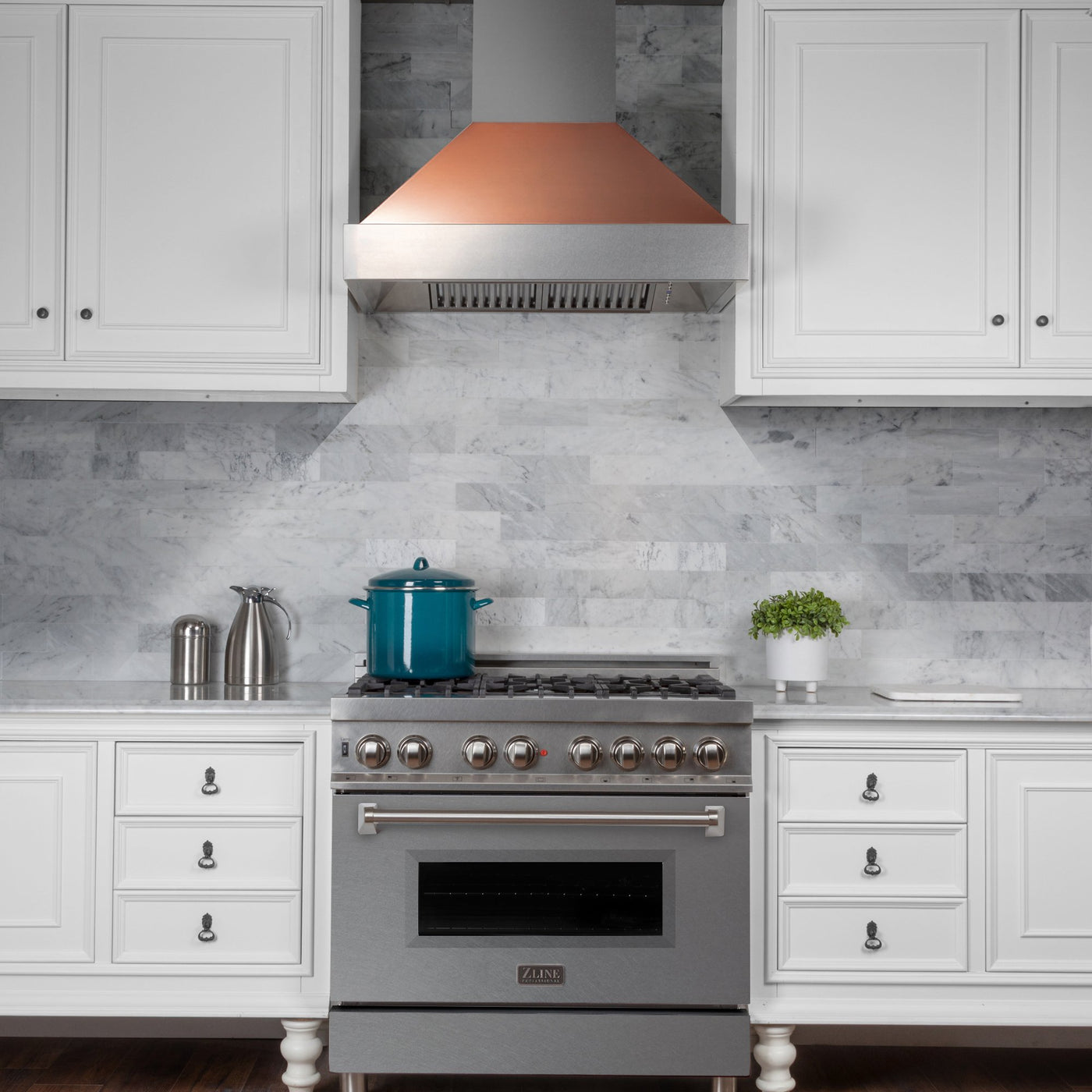 ZLINE Ducted DuraSnow® Stainless Steel Range Hood with Copper Shell (8654C)