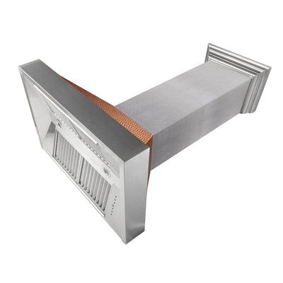 ZLINE Ducted DuraSnow® Stainless Steel Range Hood with Hand-Hammered Copper Shell (8654HH)