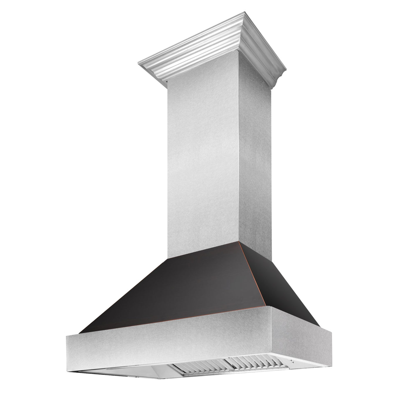 ZLINE Ducted DuraSnow® Stainless Steel Range Hood with Oil Rubbed Bronze Shell (8654ORB)
