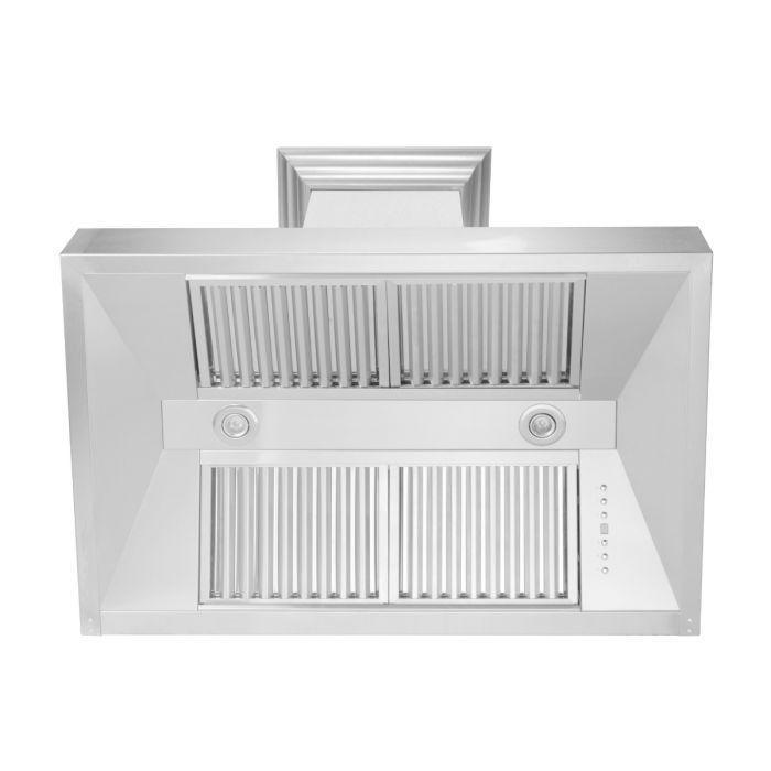 ZLINE 36" Kitchen Package with DuraSnow® Stainless Steel Dual Fuel Range and Convertible Vent Range Hood