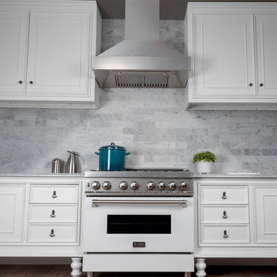 ZLINE Kitchen and Bath, ZLINE DuraSnow® Stainless Steel Range Hood With DuraSnow® Stainless Steel Shell (8654SN), 8654SN-30,