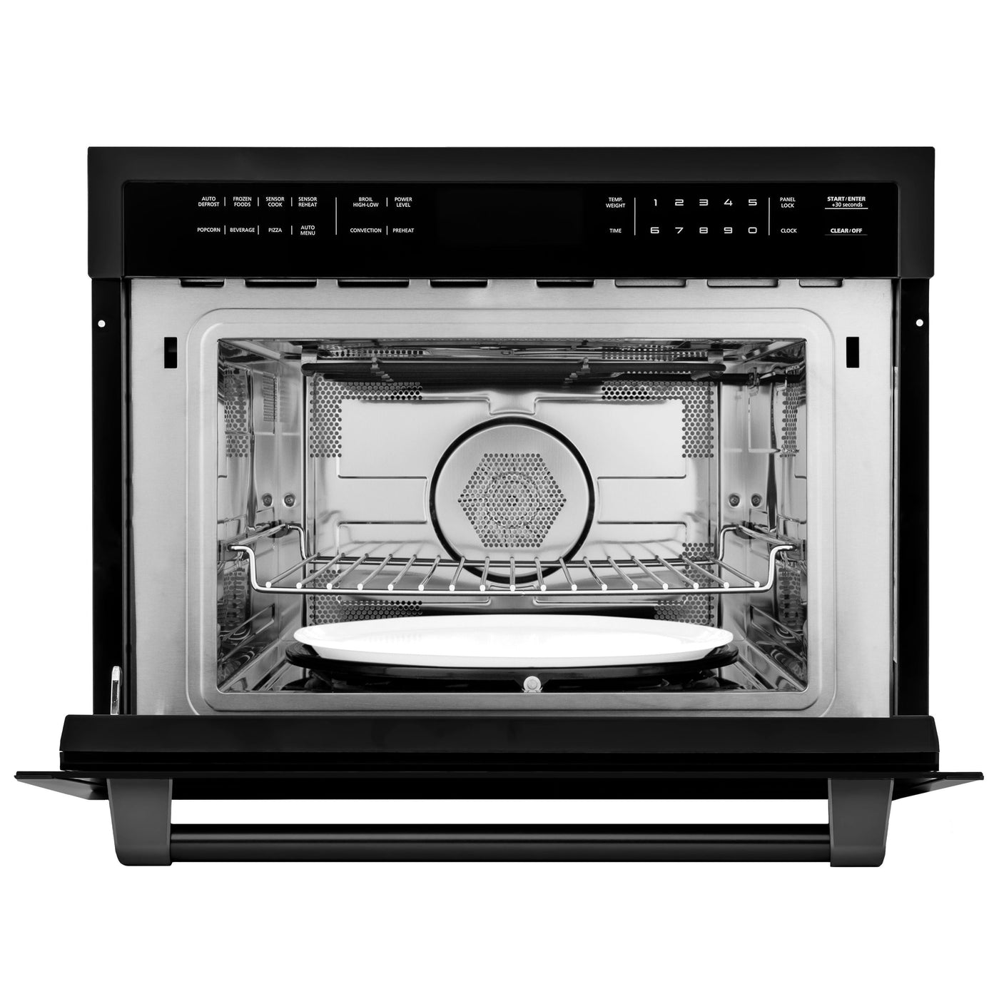 ZLINE Appliance Package - 48 in. Gas Range, Range Hood, Microwave Oven in Black, 3KP-RGBRH48-MO