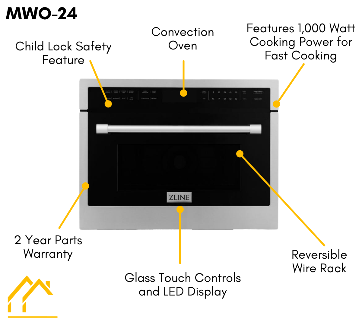 ZLINE Stainless Steel 24" Built-in Convection Microwave Oven and 30" Single Wall Oven with Self Clean