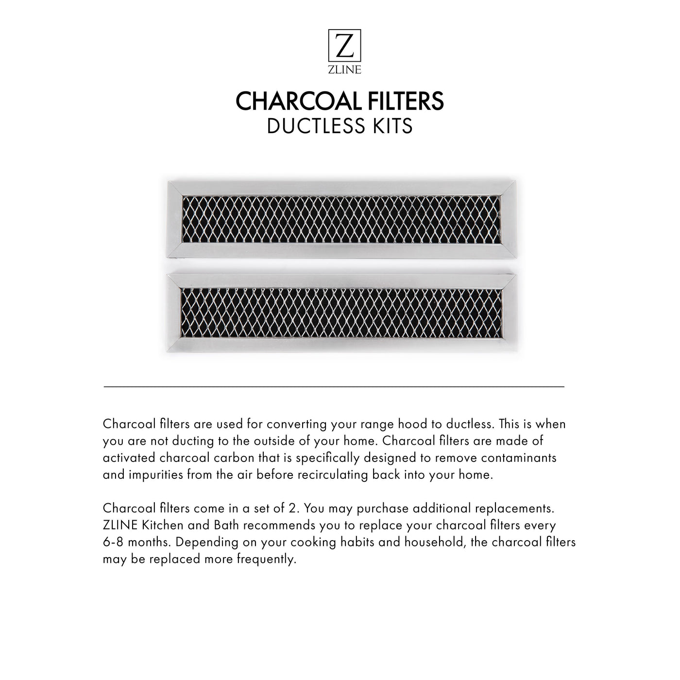  ZLINE Over the Range Microwave Charcoal Filters, MWO-CF,