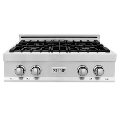 ZLINE Kitchen Package with 30" Stainless Steel Rangetop and 30" Single Wall Oven