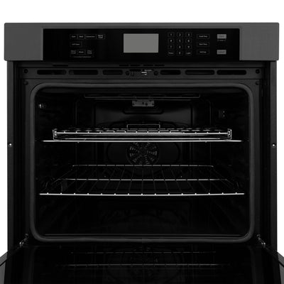ZLINE Kitchen Package with 36" Black Stainless Steel Rangetop and 30" Single Wall Oven