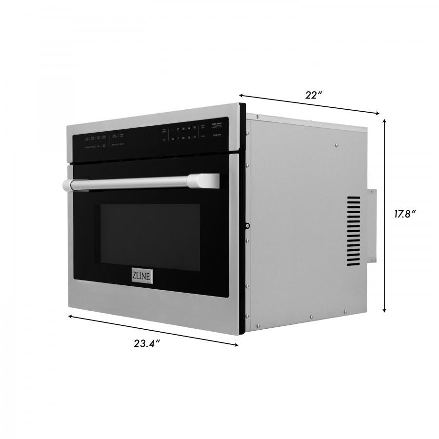 ZLINE Appliance Package - 48 in. Gas Range, Range Hood, Microwave Oven, 3KP-RGRH48-MO