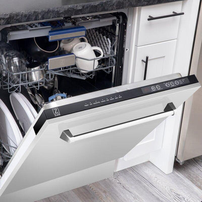 ZLINE Appliance Package - 48 in. Gas Range, Range Hood, Microwave Drawer, 3 Rack Dishwasher, 4KP-RGRH48-MWDWV