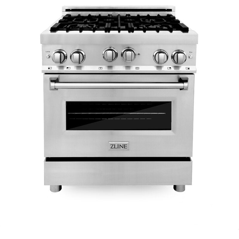 ZLINE 30" Kitchen Package with Stainless Steel Gas Range and Convertible Vent Range Hood
