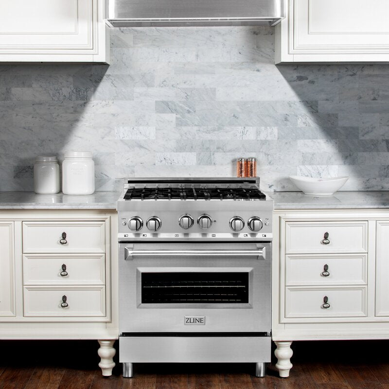 ZLINE 30" Kitchen Package with Stainless Steel Gas Range, Convertible Vent Range Hood and Tall Tub Dishwasher
