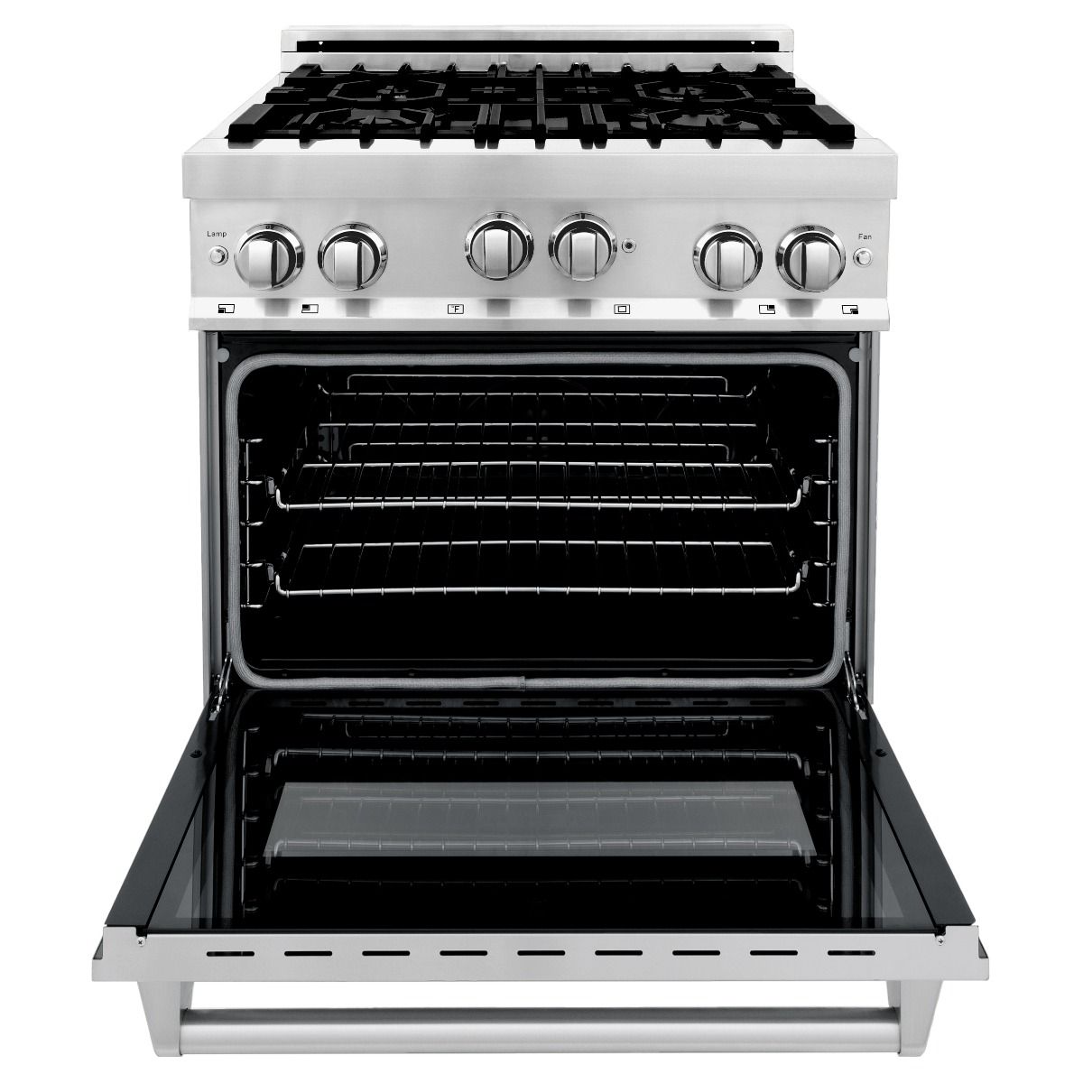 ZLINE 30" Kitchen Package with Stainless Steel Gas Range and Convertible Vent Range Hood