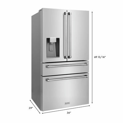 ZLINE Appliance Package - 30 In. Gas Range, Over-the-Range Microwave, Refrigerator, 3KPRW-RGOTRH30