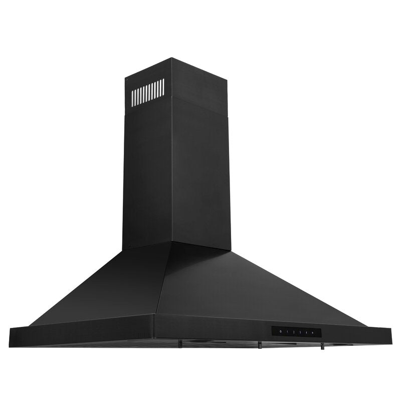 ZLINE 36 in. Dual Fuel Range, Range Hood Black Stainless Steel Package, 2KP-RABRH36