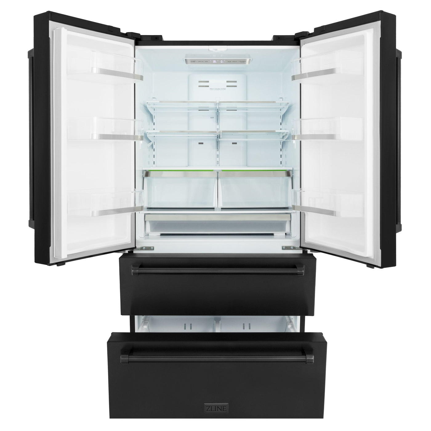 ZLINE Kitchen Package with Black Stainless Steel Refrigeration, 30" Gas Range and 30" Traditional Over the Range Microwave