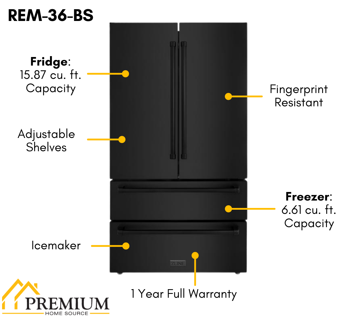 ZLINE Kitchen Package with Black Stainless Steel Refrigeration, 30" Gas Range and 30" Traditional Over the Range Microwave