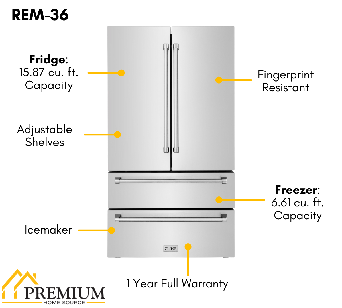 ZLINE Kitchen Package with Refrigeration, 30" Stainless Steel Gas Range, 30" Traditional Over The Range Microwave and 24" Tall Tub Dishwasher