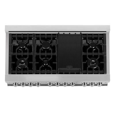 ZLINE Appliance Package - 48 in. Gas Range, Range Hood, 3 Rack Dishwasher, 3KP-RGRH48-DWV