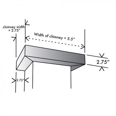 ZLINE Vented Crown Molding Profile 6 for Wall Mount Range Hood in DuraSnow® Stainless Steel (CM6V-KB-S304)