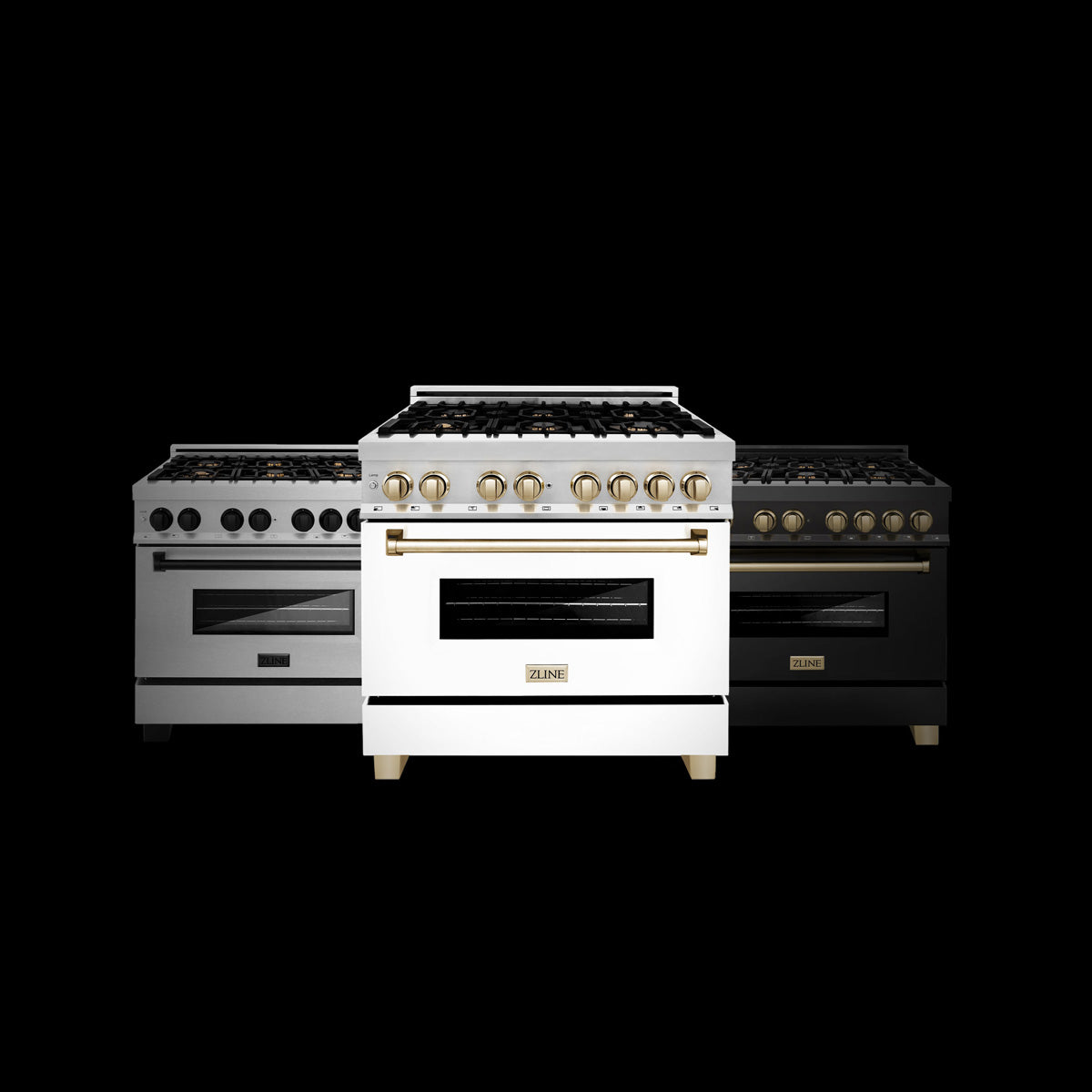 ZLINE Autograph Edition 30" 4.0 cu. ft. Range with Gas Stove and Gas Oven in DuraSnow® Stainless Steel with White Matte Door and Accents (RGSZ-WM-30)