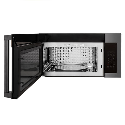 ZLINE Kitchen Package with Black Stainless Steel Refrigeration, 30" Gas Range and 30" Traditional Over the Range Microwave